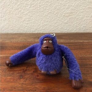 Kipling Purple Plush Gorilla Key Holder